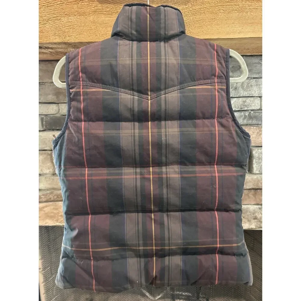 Women’s LAUREN Ralph Lauren Reversible Plaid / Blue Puffer Vest Size S *D6